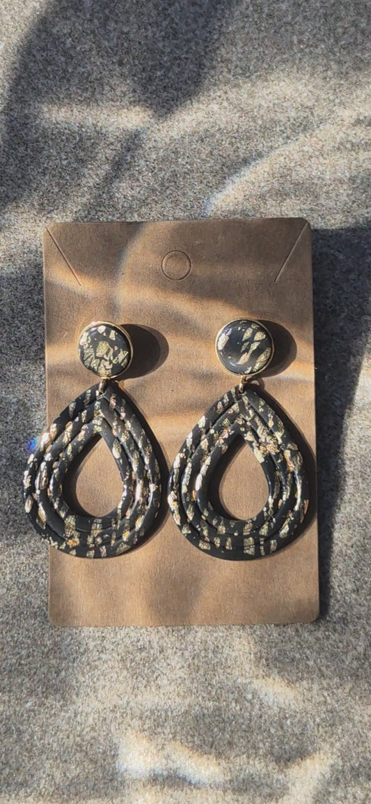 Clou Pendant Goutte Anthracite et Doré