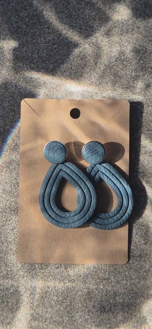 Boucle d'oreille Goutte Bleu petrole