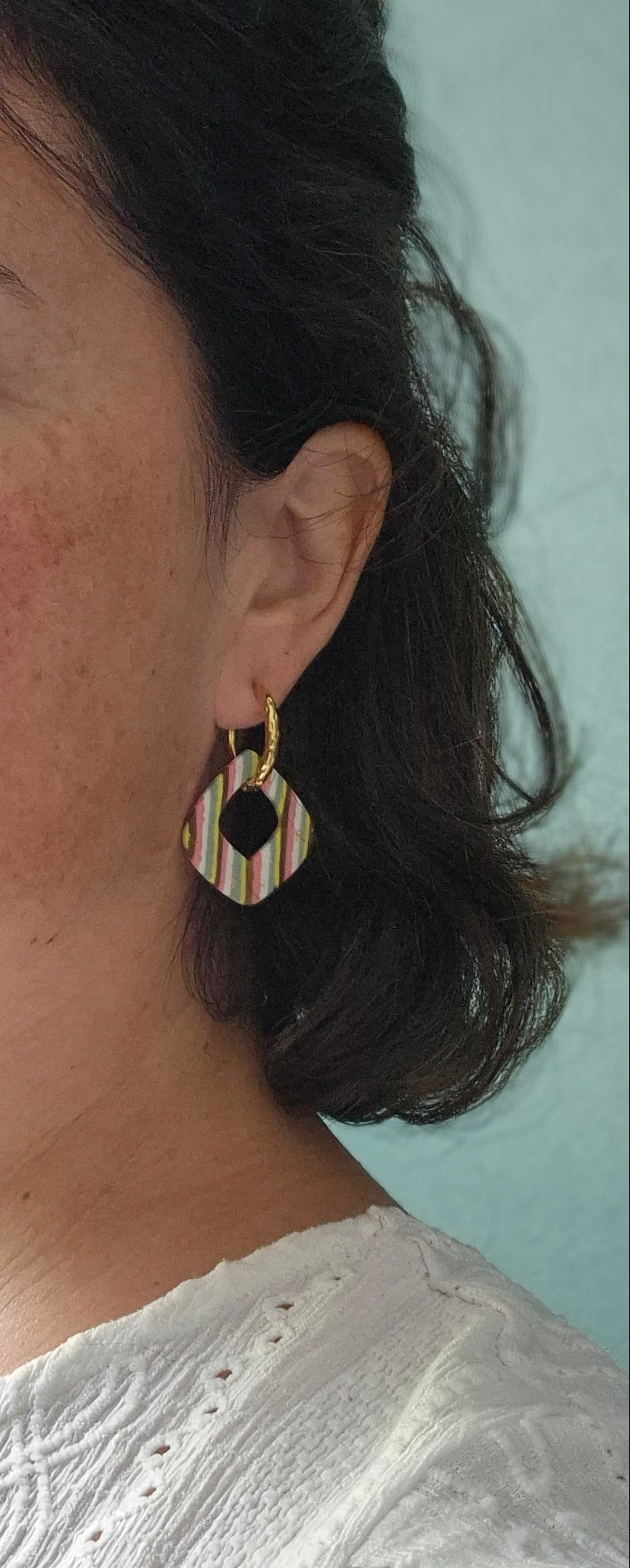 Boucle d'oreille Pampille Losange