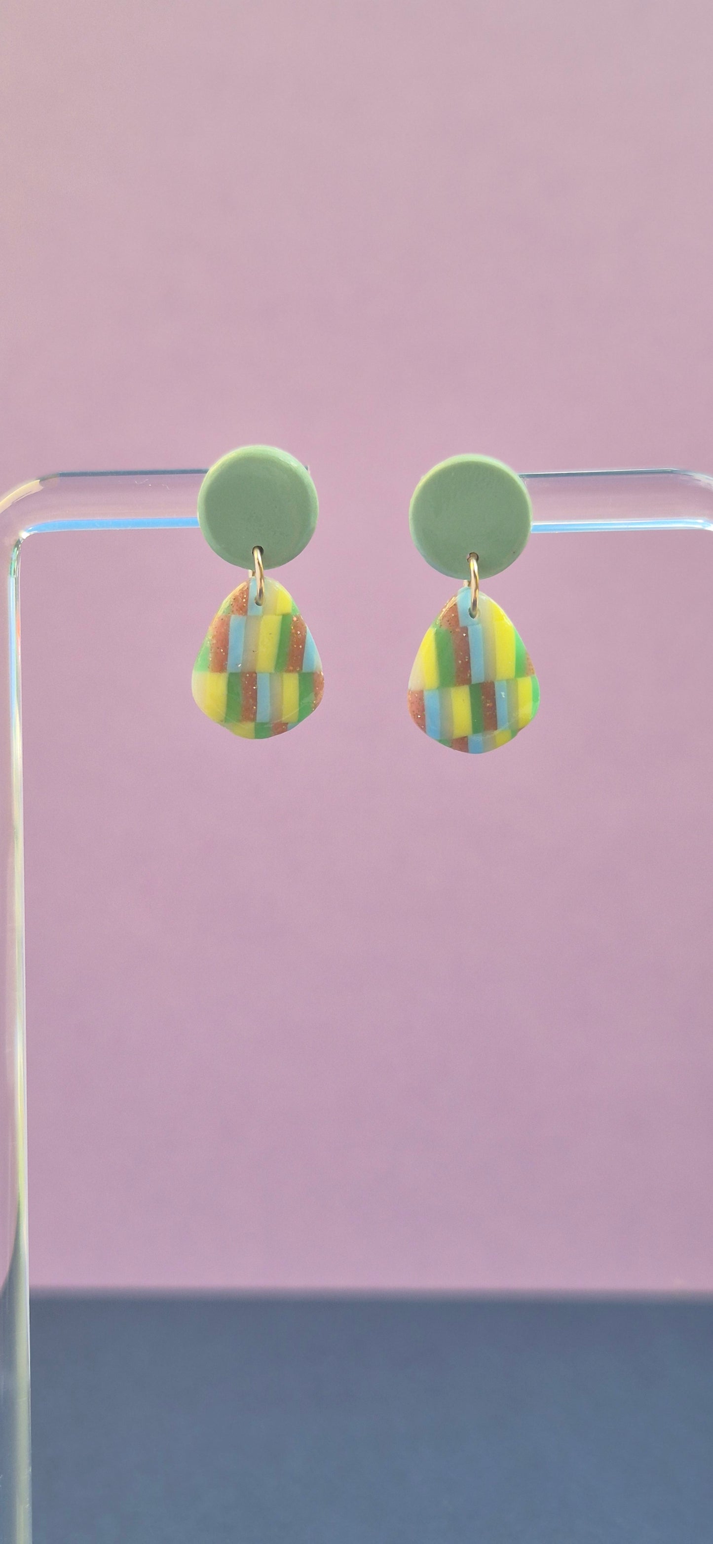 Boucles d'oreilles  Clou vert, petit modèle