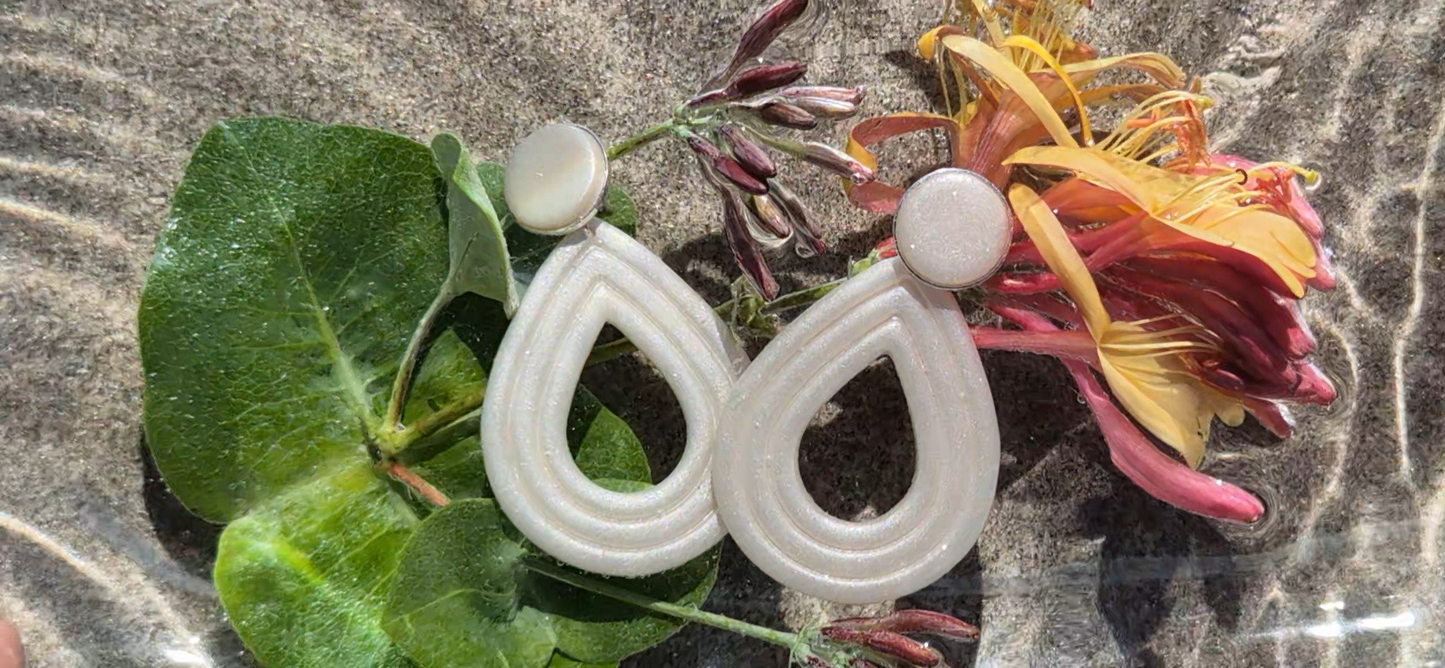 Clou Pendant Goutte Blanc Nacré