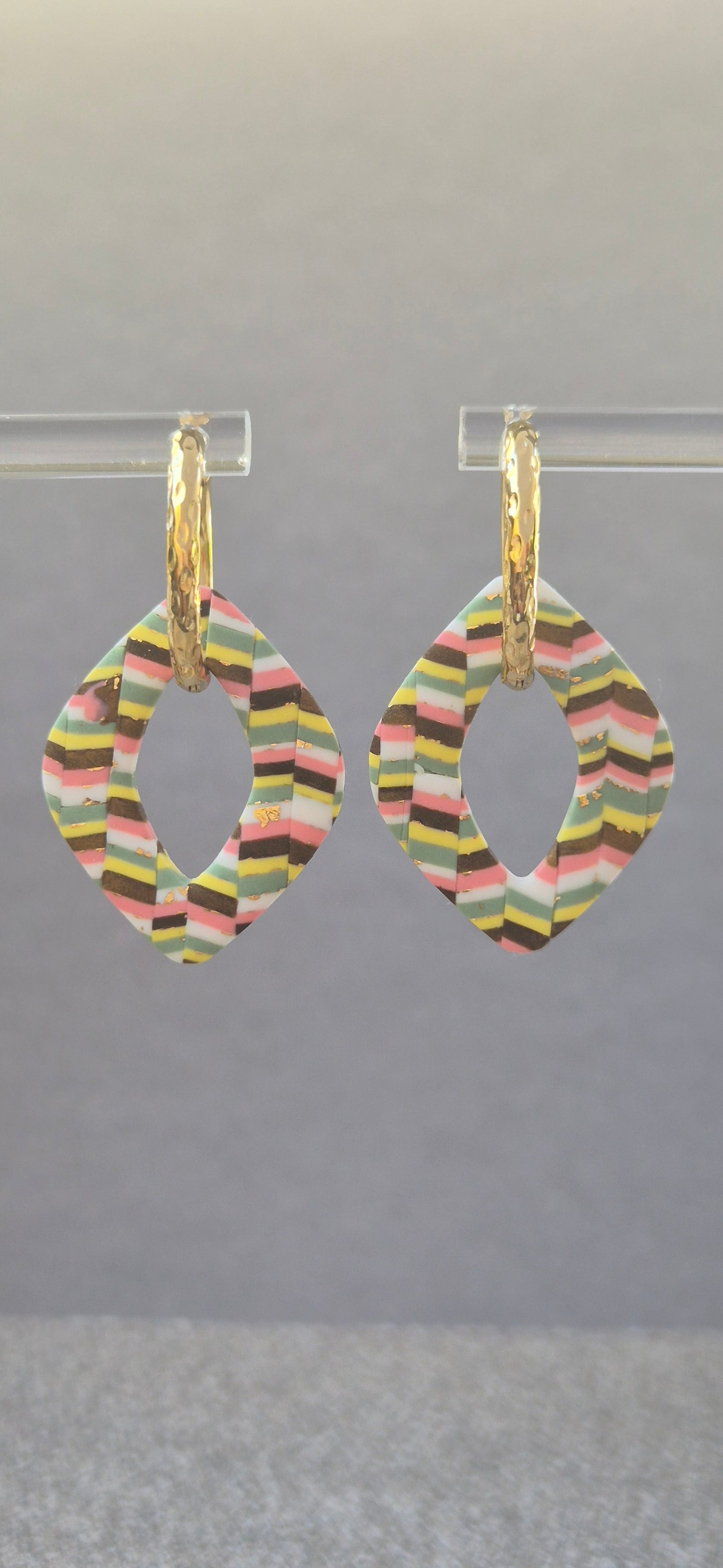 Boucle d'oreille Pampille Losange