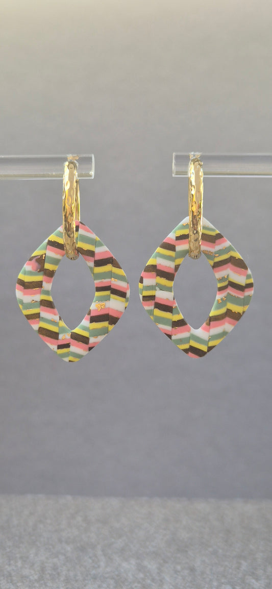 Boucle d'oreille Pampille Losange