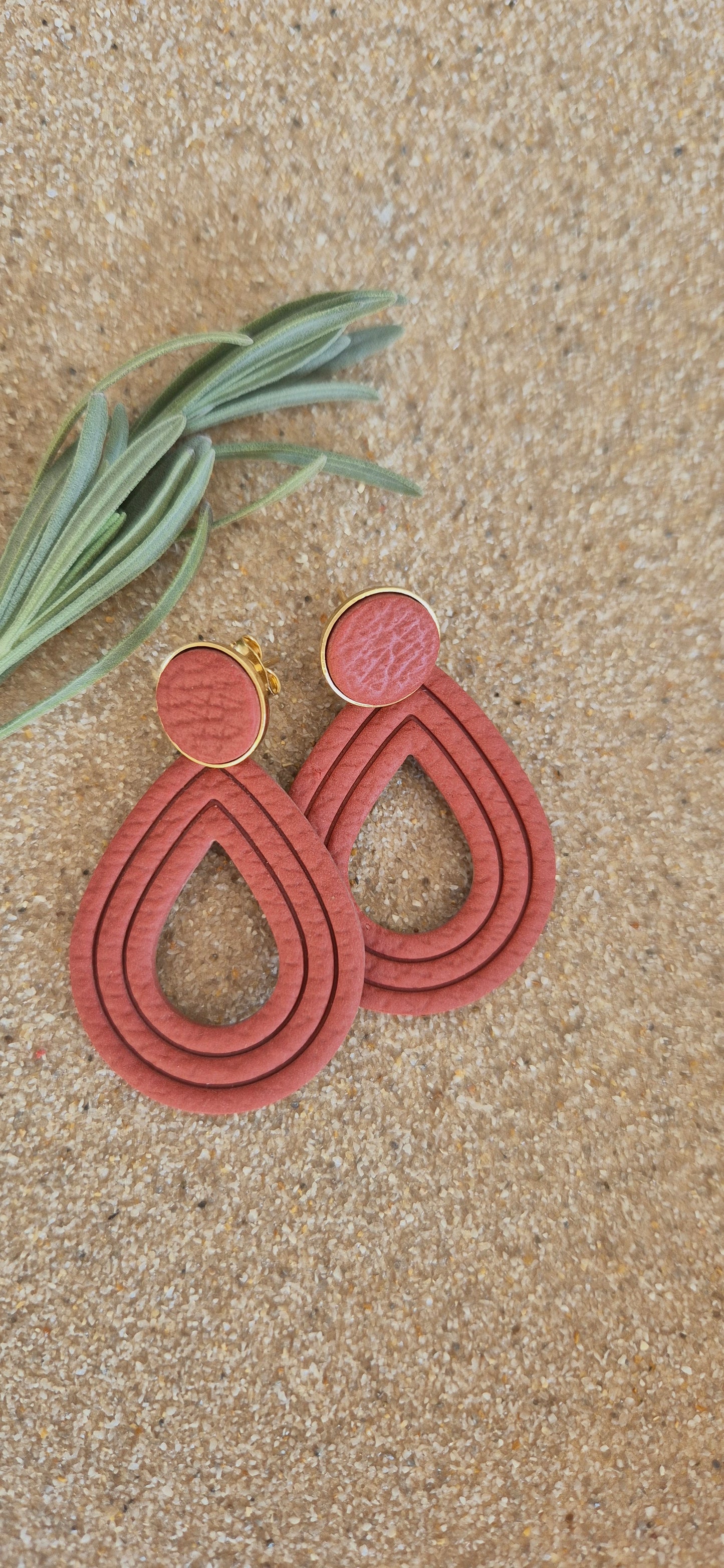 Boucle d'oreille Goutte Terra Cotta Mat