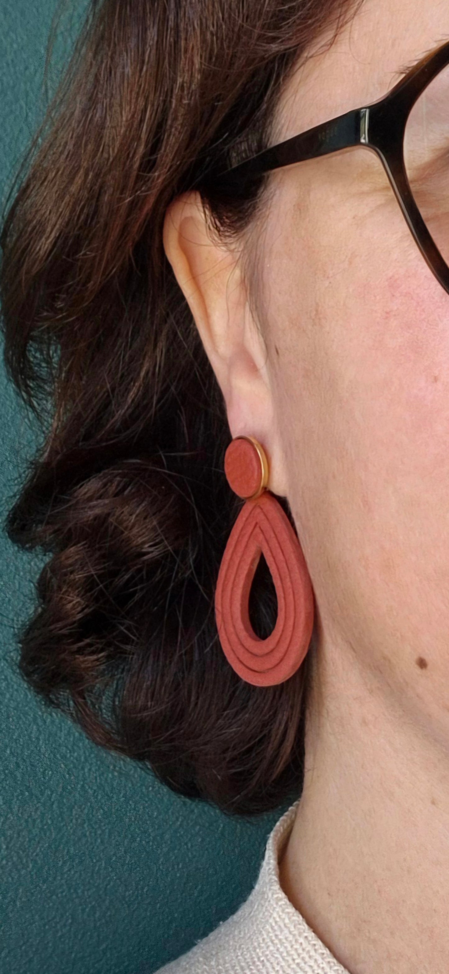 Boucle d'oreille Goutte Terra Cotta Mat